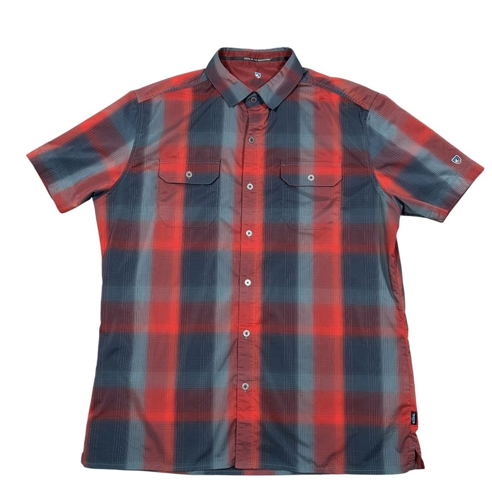 Kuhl Response Shirt Mens Large Plaid Lightweight Short Sleeve Button Up Hiking - Picture 8 of 13